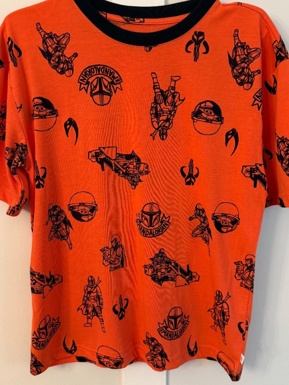 Gap Kids Star Wars The Mandalorian Orange Plaid Sleep Pajama Top Shirt Sz 14 NWT